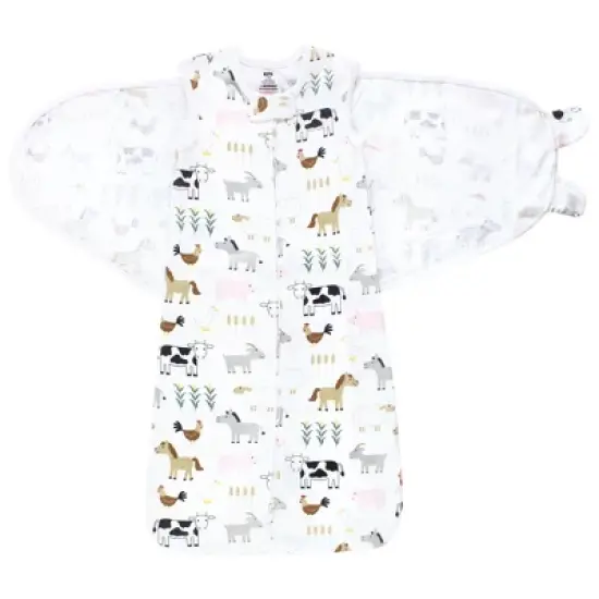 Hudson Baby Convertible Swaddle Sleep Sack, Cute Farm image {2}