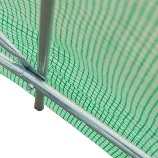 Outsunny 15' x 6' x 7' Walk-in Tunnel Greenhouse Garden Plant Growing House with Door and Ventilation Window, Green image {4}