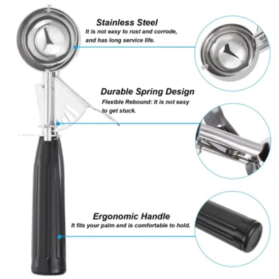 Unique Bargains Stainless Steel Durable Handle Spring Trigger Ice Cream Scoop image {2}