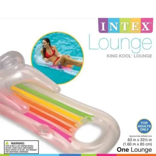 Intex King Kool Lounge Inflatable Swimming Pool Lounger with Headrest (3 Pack) image {4}