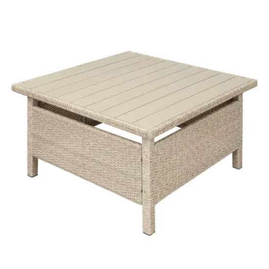 6pc Wicker Patio Set with Benches - Brown/Gray - GODEER image {12}