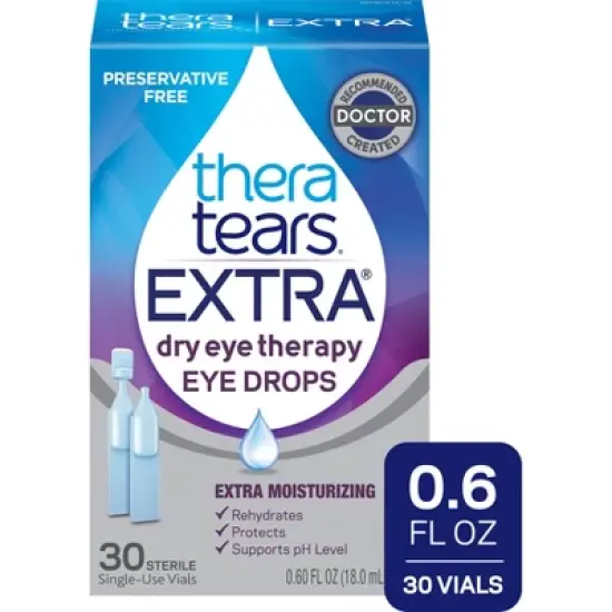 TheraTears Extra Dry Eye Therapy Preservative Free Lubricant Eye Drops - 30ct image {10}