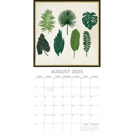The Gifted Stationery 2025 Square Wall Calendar, Botanicals, 16-Month Arts & Antiques Theme with 180 Reminder Stickers (12x12 In) image {2}
