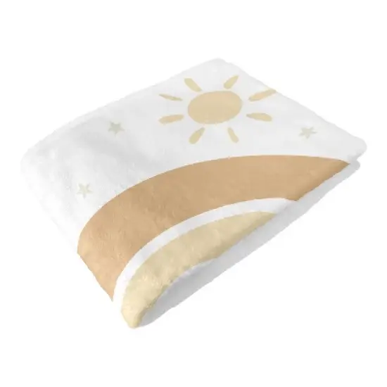 Sweet Jojo Designs Gender Neutral Baby Milestone Blanket Boho Rainbow Tan Yellow and White image {4}