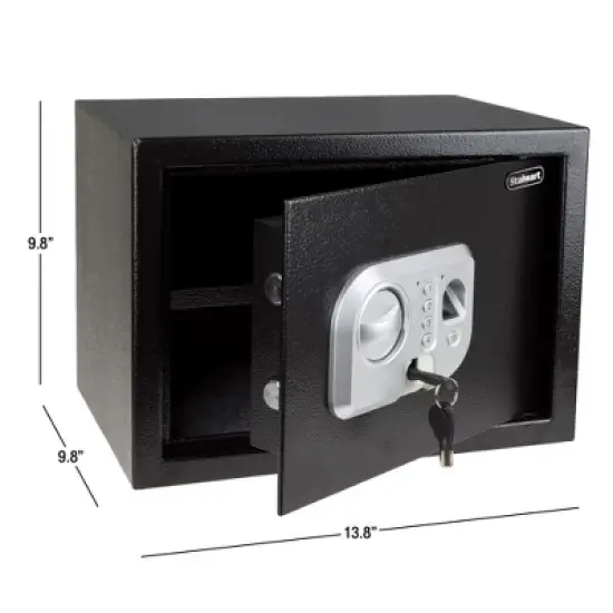 Fleming Supply Fingerprint Entry Electronic Safe - 13.8" x 9.8" x 9.8", Black image {2}