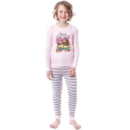 Scooby-Doo Girls' Life Is Sweet Character Donuts Pie Cookies Pajama Set Pink image {3}
