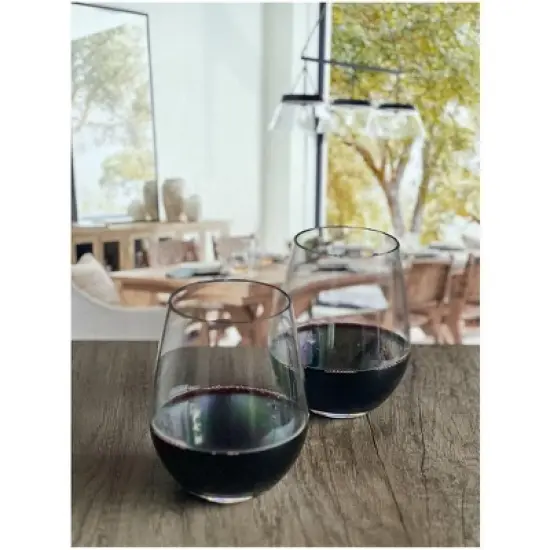 Oval Halo Tritan Glasses Drinking Set of 4 Hi Ball (20oz), Plastic Drinking Glasses, BPA Free Cocktail Glasses, Drinkware Set, Plastic Water Tumblers image {4}