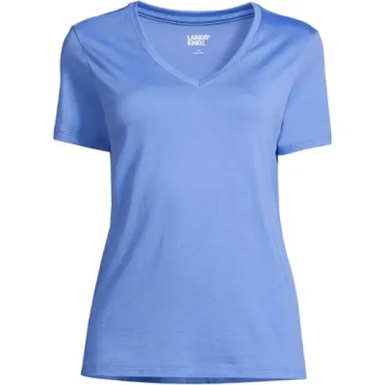 Lands' End Women's Relaxed Supima Cotton Short Sleeve V-Neck T-Shirt image {11}