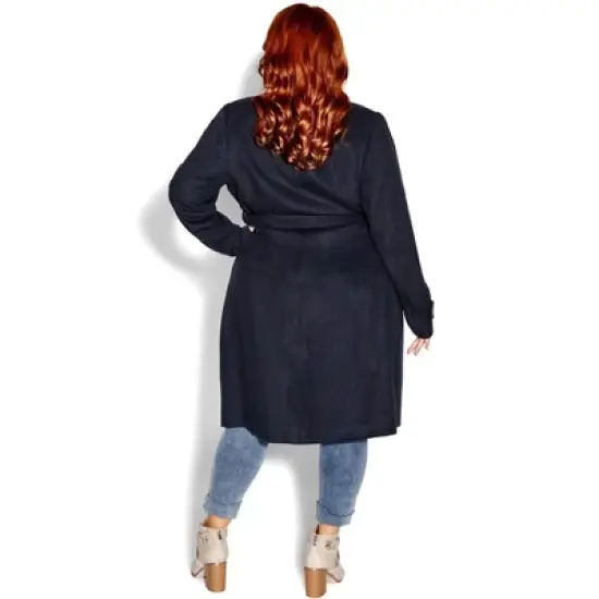 Women's Plus Size Isabella Coat - french navy | CITY CHIC image {2}