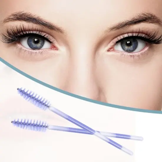 Unique Bargains Colored Mascara Wands Eyelash Eye Lash Brush Makeup Applicators Kit Plastic 50Pcs image {5}