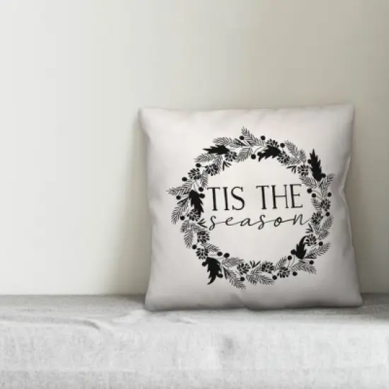 Creative Products Tis the Season Wreath 20x20 Indoor / Outdoor Pillow image {1}