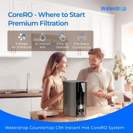 Waterdrop CoreRO Countertop Reverse Osmosis Water Filter Instant Hot Water Dispenser with Extra 1 C1RF Filter image {1}