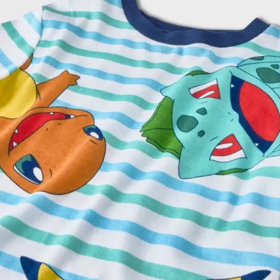 Boys' Pok&eacute;mon 3pc Striped 100% Cotton Pajama Set - Blue image {2}