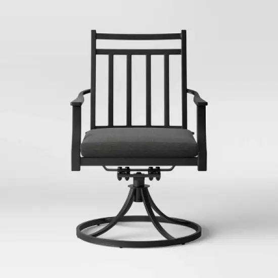 Fairmont 2pk Metal Patio Swivel Rocking Dining Chair - Threshold image {2}