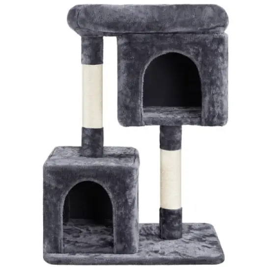 Yaheetech 33.5" Cat Condo with Plush Perch for Small Cats image {8}