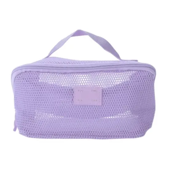 Unique Bargains Mesh Multifunctional Portable Makeup Bag 1 Pc image {10}