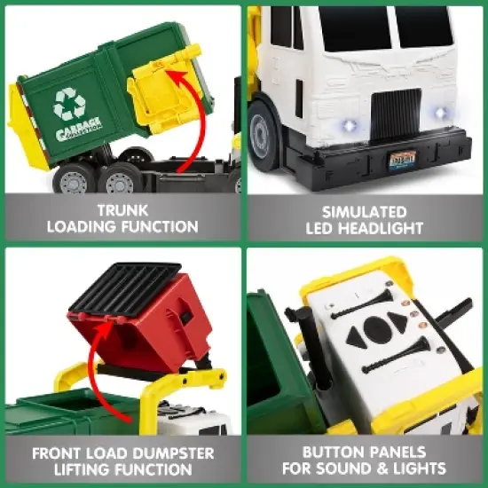 Garbage Truck Set, 16" Large Trash Truck Toys for Boys with Trash Can Lifter and Dumping Function, Toy Truck Birthday Gift for Boy Age 2-7 Years Old image {5}
