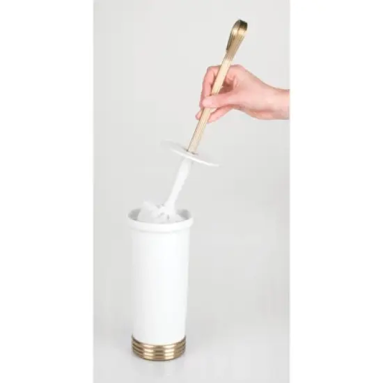 mDesign Plastic Toilet Bowl Brush & Holder, Non-Skid Base image {3}