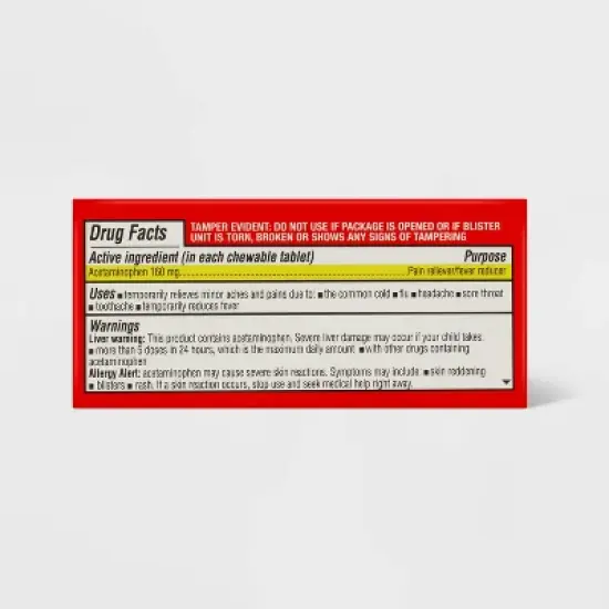 Junior Strength Acetaminophen Chewable Tablets - Grape - 24ct - up&up&trade; image {2}