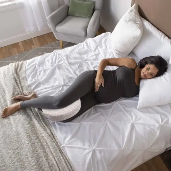 Boppy Organic Cotton Pregnancy Support Wedge-Biscotti Liquide Stripe Pillow image {2}