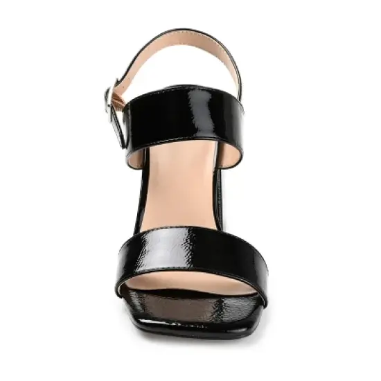 Journee Collection Womens Adras Open Square Toe Block Heel Sandals image {5}