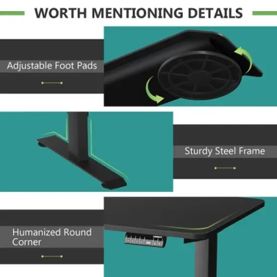 Costway Electric Adjustable Standing Desk Stand up Workstation w/Control White\Black\ Maple\Teak image {9}