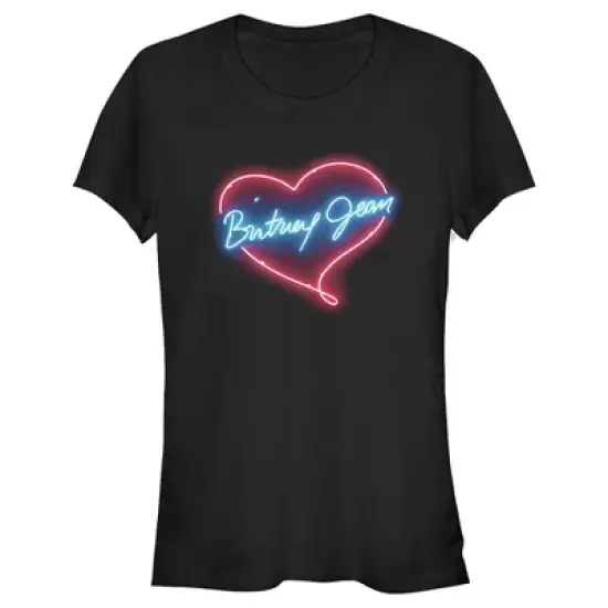 Junior's Britney Spears Jean Neon Heart T-Shirt image {3}