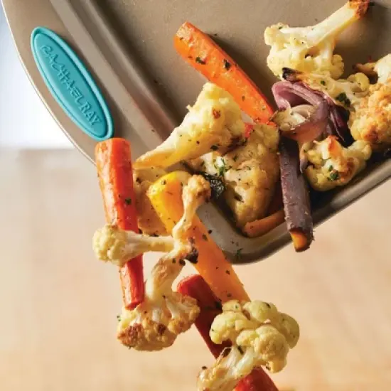 Rachael Ray Cucina Nonstick 11"x17" Cookie Pan Agave Blue: Steel Baking Sheet, Oven-Safe, Dishwasher-Safe image {8}