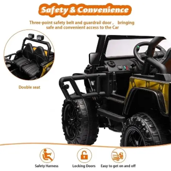 24V 2-Seater Ride-On Truck for Kids with Remote Control, 4x55W Motors, Soft Braking, Suspension, LED Lights image {4}