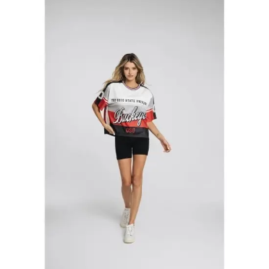 NCAA Ohio State Buckeyes Women's Crew Neck Mesh Jersey image {4}