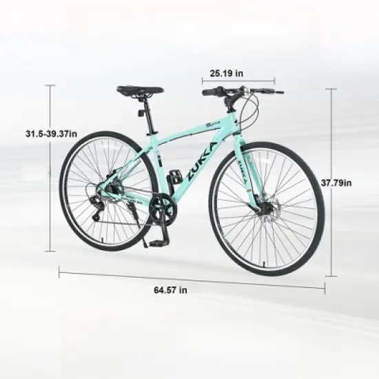 DSVIMOY Bicycles, 27.5 Inch Road Bike for Women and Men, 7 Speed Road Bike, Green, 64.57"*25.19"*37.79" image {1}