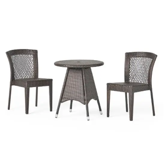 Christopher&nbsp;Knight&nbsp;Home Candice 3 Piece Patio Bistro Dining Furniture Set with Stackable Chairs image {1}