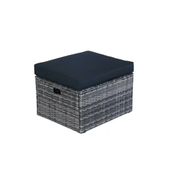 YOOCOZZ 6-Piece Outdoor Patio Wicker Rattan Sectional Sofa Set & Conversation Set with Space Saving Design - Grey+Black image {10}