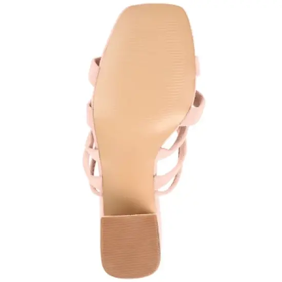 Journee Collection Womens Sevyn Open Square Toe Block Heel Sandals Rose 8 image {4}