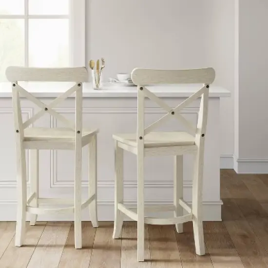 24" Litchfield X-Back Counter Height Barstool - Threshold image {1}