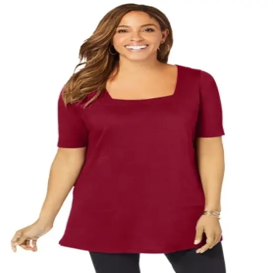Jessica London Women&rsquo;s Plus Size Square Neck Tunic image {6}