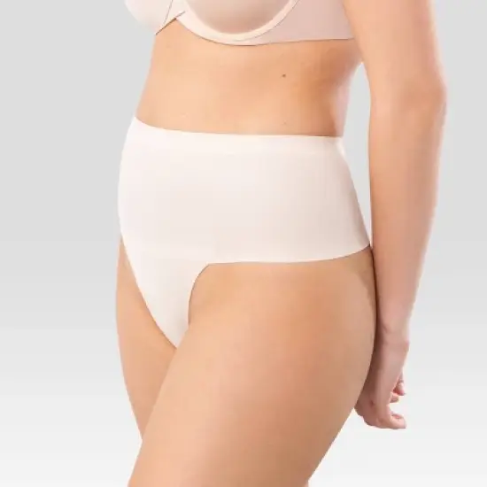 Maidenform Self Expressions 2pk Women's Shaping Thong &ndash; Black and Beige SES080 image {2}