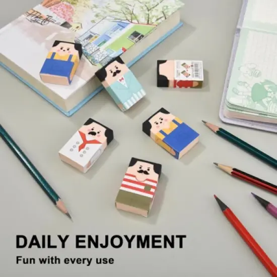 HTUTWOO Bald Guy Erasers - Stylish Gradual Balding Erasers, Easy to Use for Office & School, Back to School image {3}