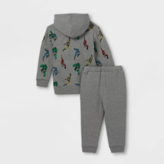 Toddler Boys' Marvel Fleece Hooded Sweatshirt and Jogger Pant Set - Gray image {1}