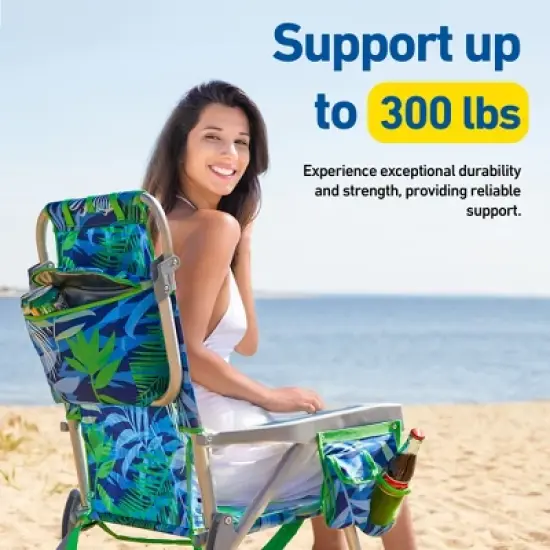 Banana Boat 2-Pack Lightweight Backpack 5-Position with Lay Flat Folding Beach Chair &ndash; with FREE Thermal Drink Sleeve for Cold Drinks image {2}