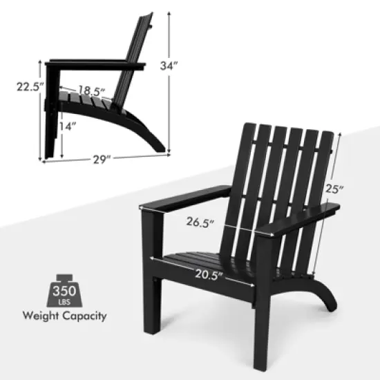 Tangkula 2PCS Wooden Adirondack Chair W/Ergonomic Design Outdoor Lounge Armchair Acacia Wood chair for Yard&Patio image {7}