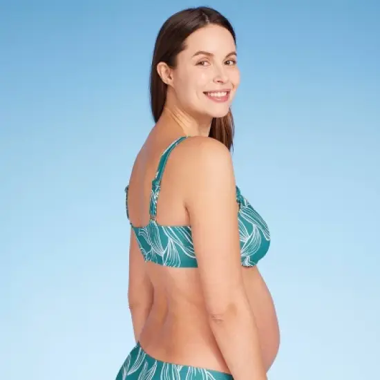 Nursing Bikini Maternity Top - Isabel Maternity by Ingrid & Isabel&trade; Turquoise Green Floral image {1}