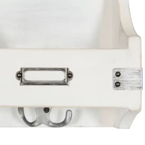 24" x 24" Stallard Wood Wall Chalkboard with Hooks White - Kate and Laurel image {2}