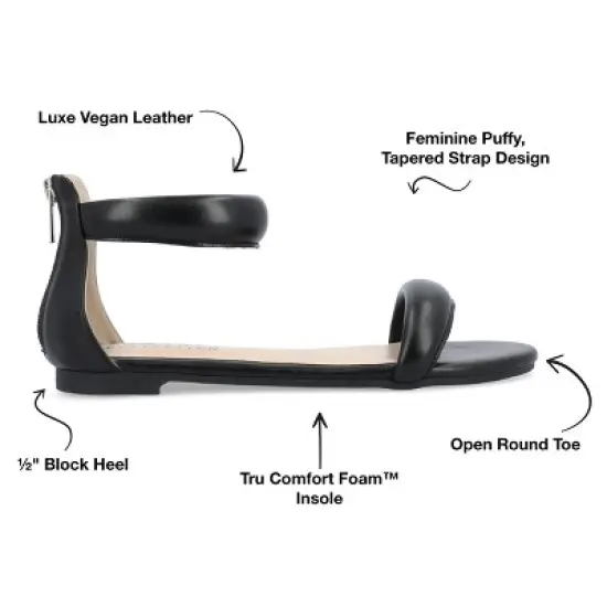 Journee Collection Womens Peytonn Back Heel Zip Ankle Strap Sandals Black 7 image {7}