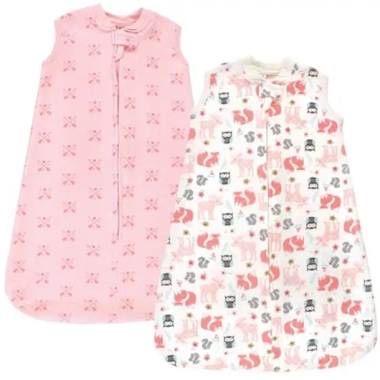 Hudson Baby Infant Girl Premium Quilted Sleeveless Sleeping Bag and Wearable Blanket, Girl Forest image {3}