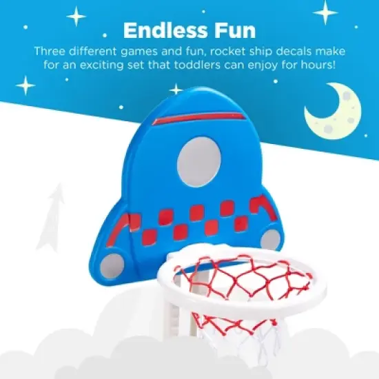 Best Choice Products 3-in-1 Toddler Basketball Hoop Sports Activity Center Grow With Me Play Set w/ Soccer, Ring Toss image {4}