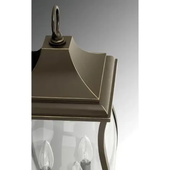 Progress Lighting, Township, 3-Light Post Lantern, Oil Rubbed Bronze, Etched Glass Shade image {2}
