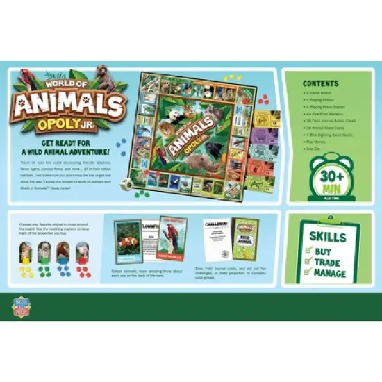 MasterPieces Kids & Family Board Games - World of Animals Opoly Jr. image {3}