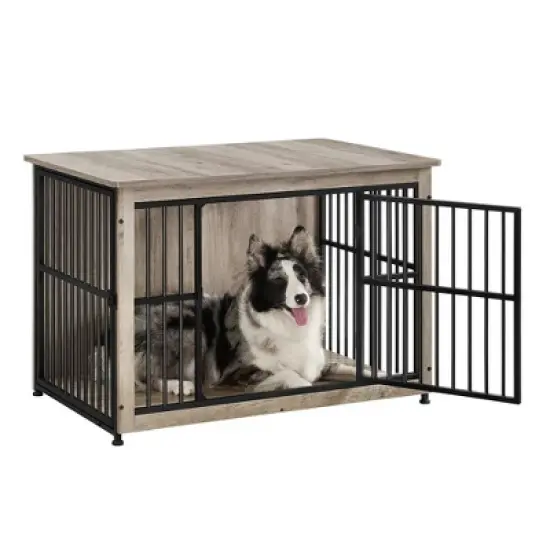 Feandrea Dog Crate Furniture, Side End Table, Modern Kennel for Dogs Indoor up to 70 lb, Heavy-Duty Dog Cage with Enclosed Base image {1}