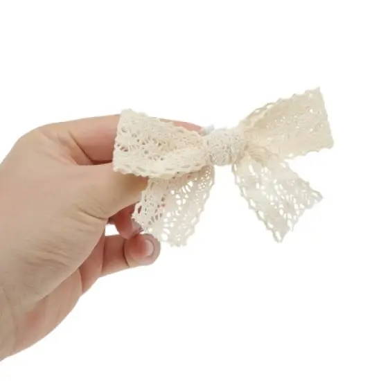 Unique Bargains Bow Style 3 Shoelace Charms White 1 Pair image {2}